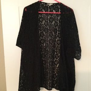 Volcom black lace kimono